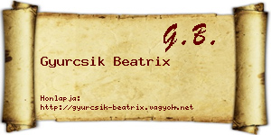 Gyurcsik Beatrix névjegykártya